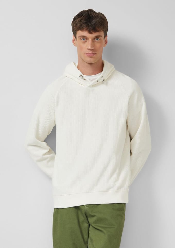 s.Oliver - male - Gestructureerd sweatshirt met capuchon en raglanmouwen