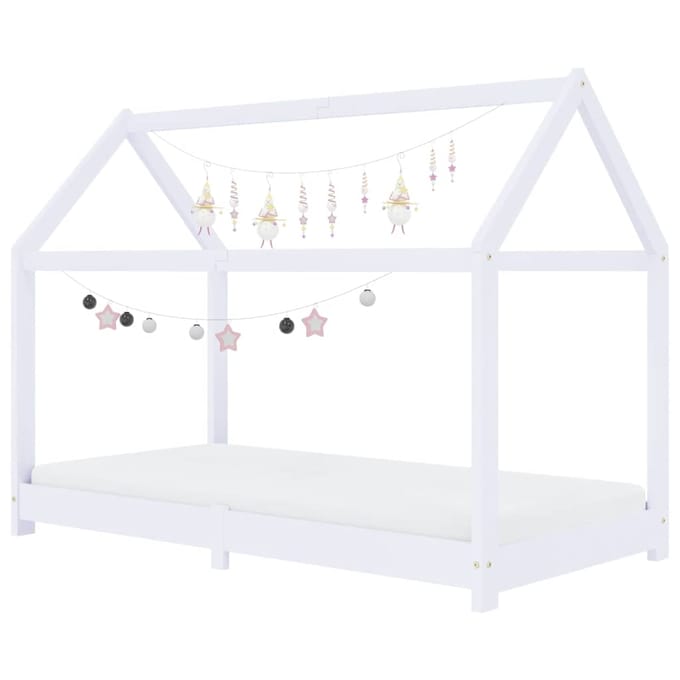 vidaXL - Kinderbedframe - massief - grenenhout - wit - 80x160 - cm