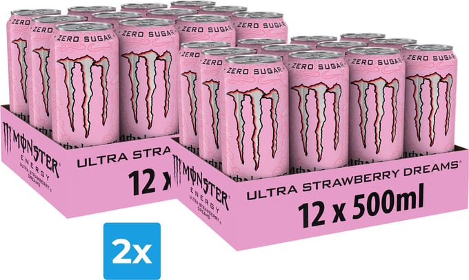 2x Monster Energy Ultra Strawberry Dreams Zero Sugar (12 x 500ml)