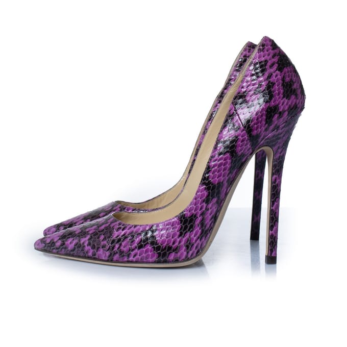Jimmy Choo paarse leren python pumps