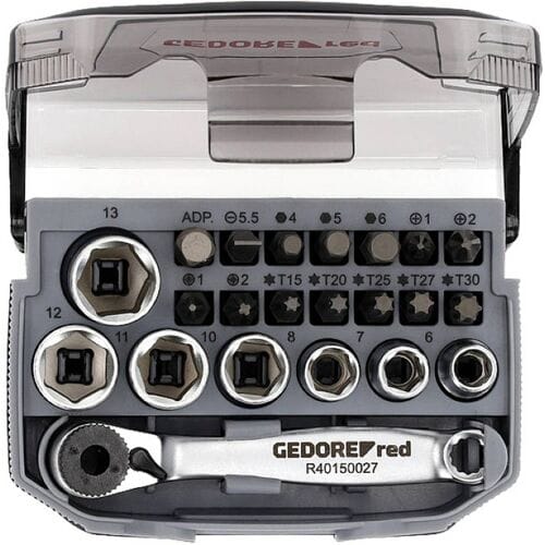 Gedore RED R49005023 3300026 Dopsleutel-bitinzet Metrisch 1/4 (6,3 mm) 23-delig