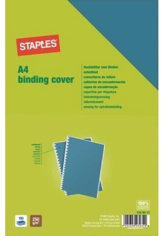 SCHUTBL A4 KART-250G WIT STAPLES