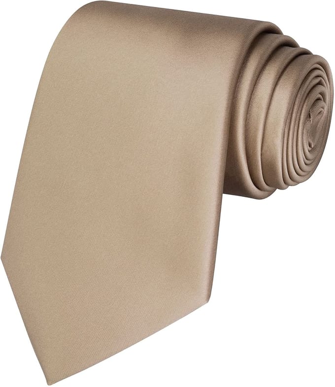 Fako Fashion - Stropdas - Effen - Satijn - 8cm - 145cm - Beige