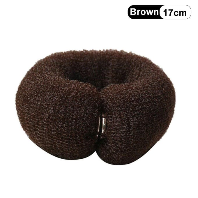 Éponge magique en mousse pour chignon tendance, accessoire de coiffure pour cheveux, anneau large et élastique en polyester marron