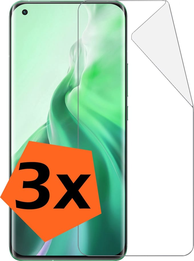 Screenprotector - 3 Stuks - Folie - Geschikt voor Xiaomi Mi 11 - Ultra Clear - Bescherm Folie - Soft TPU - Screen Protector
