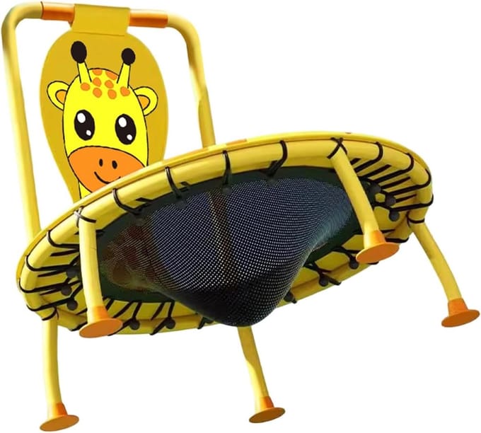Mini Trampoline - Springkussen Kinderen - Binnen Spelen - Giraffe Print - 100cm Diameter - Multicolor