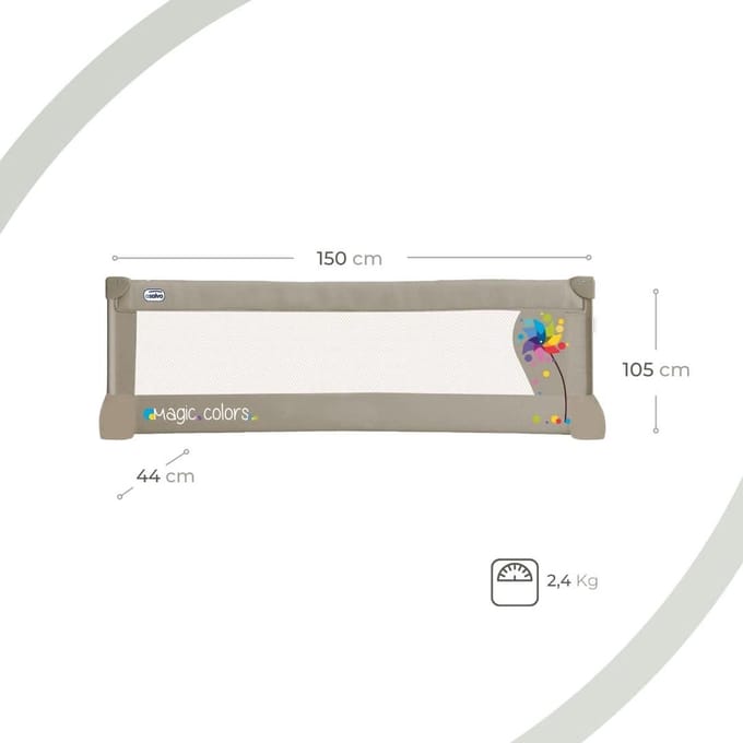 Bedrail 150 x 435 cm Quirl beige - Kinderbed beveiligingssysteem Bed Rail