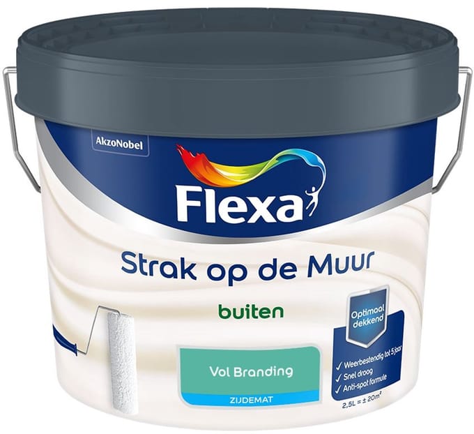 Flexa - Strak Op De Muur Buiten Zijdemat - Vol Branding - Mengverf - 2,5 L