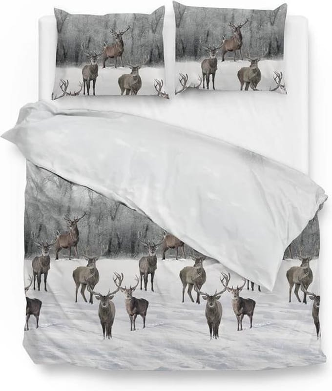Zo! Home Ronald Dekbedovertrek - Flanel - Eenpersoons - 140x200/220 cm - White/Grey