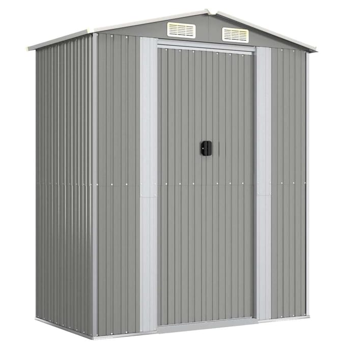 vidaXL - Tuinschuur - 192x108x223 - cm - gegalvaniseerd - staal - lichtgrijs