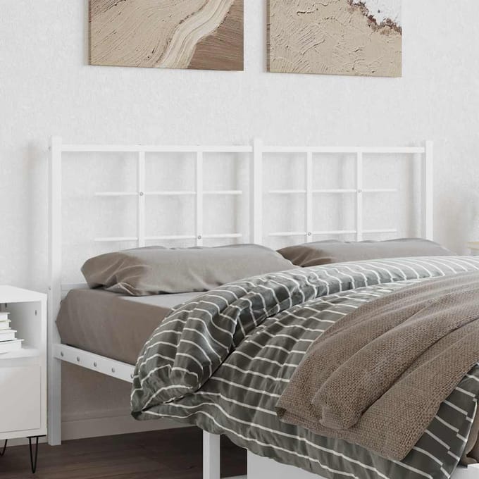vidaXL Vervangend hoofdbord 135 cm metaal wit