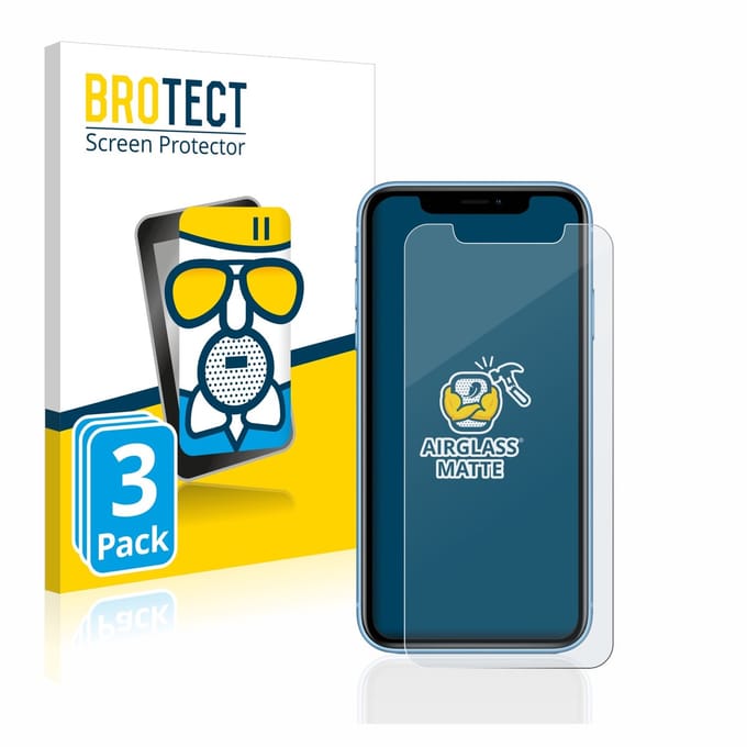 BROTECT - Screenprotector voor Apple iPhone XR / 11 - Folie Beschermfolie Beschermglas matte 3 Stuks