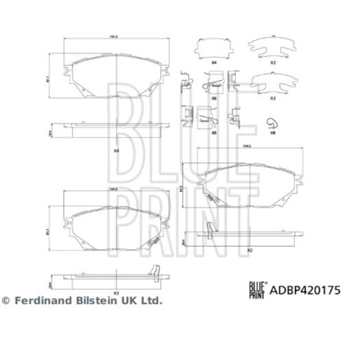 Remblokkenset, schijfrem BLUE PRINT ADBP420175