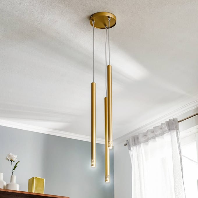 SIGMA Hanglamp Sopel Laser, 3-lamps, goud