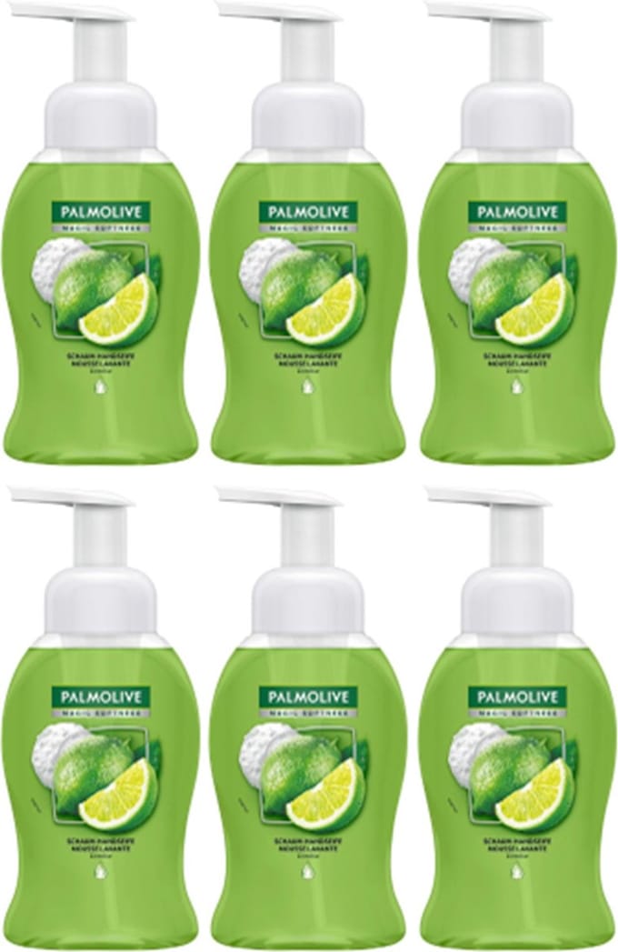 6 x 250ml Palmolive Schuimende Handzeep magic softness limoen & munt.