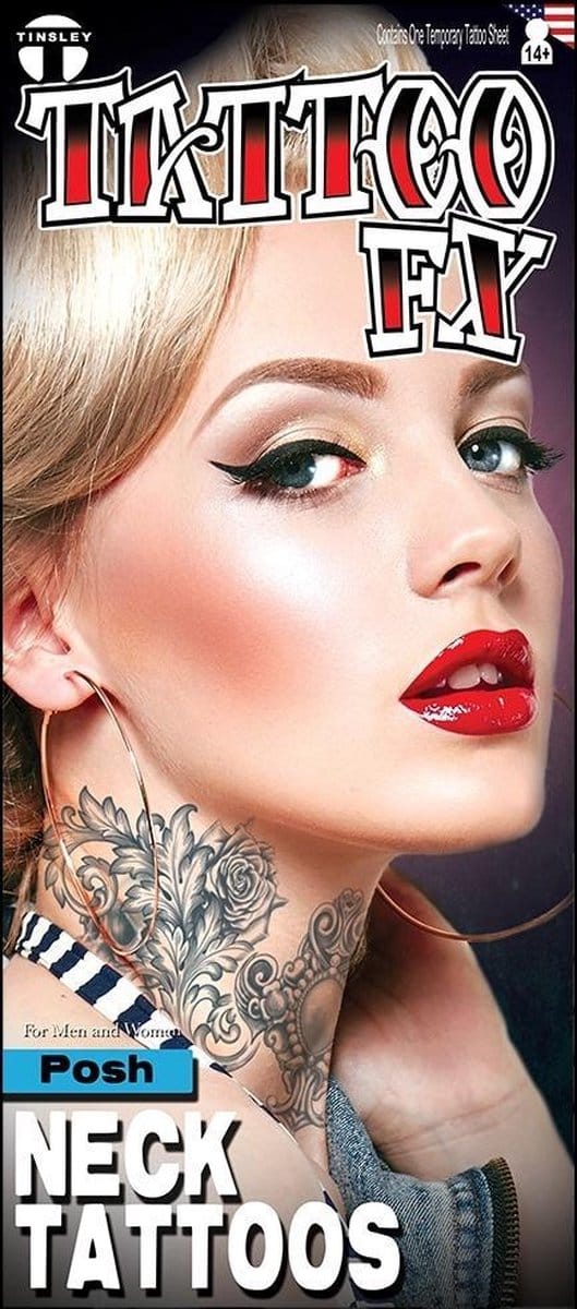 Partychimp Neptatoeage Neck Tattoo Posh Polyester