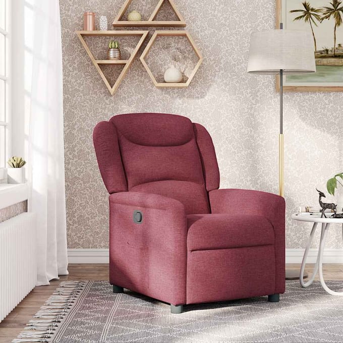 vidaXL - Fauteuil - verstelbaar - stof - wijnrood
