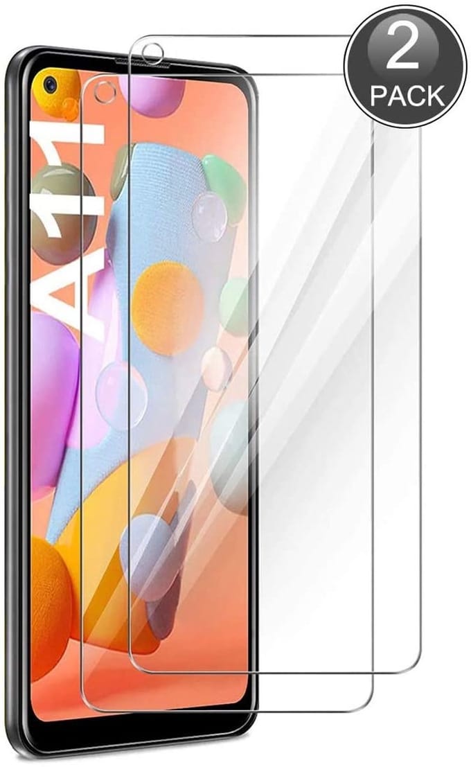 Screenprotector Geschikt voor Samsung Galaxy A11 Screenprotector Tempered Glass - 2 Stuks