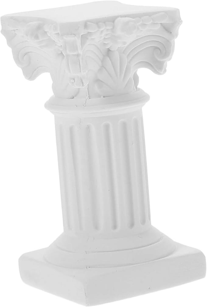 Griekse Zuil - Romeinse Pilaar - Decoratief Object - Europees Stijl - 6.5 cm - Wit