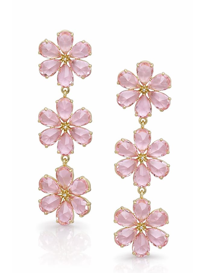 AVANT-GARDE PARIS Oorbellen - Statement - Bloemmotief - Goudkleurig - 7.2 cm - Lichtgewicht