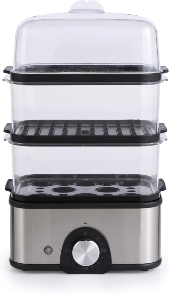 DnA® Stoomkoker - Stoompot - Stoompan - Zilver - 19cm x 15cm x 27cm
