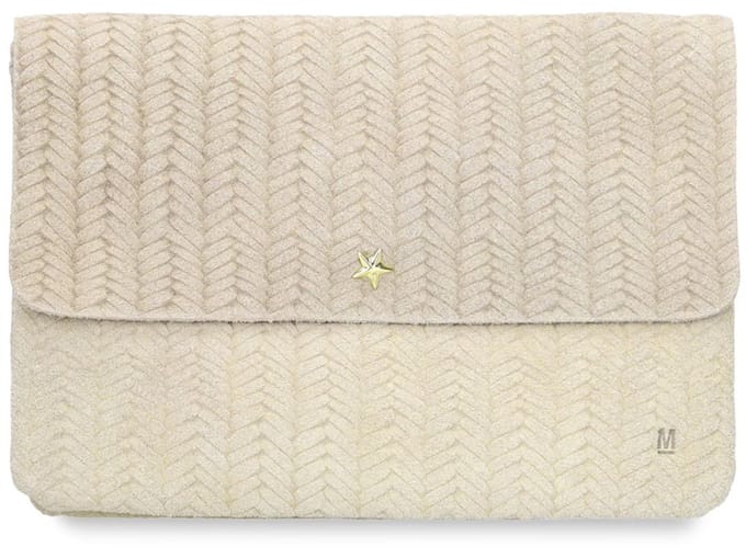 Manfield - Beige suède clutch
