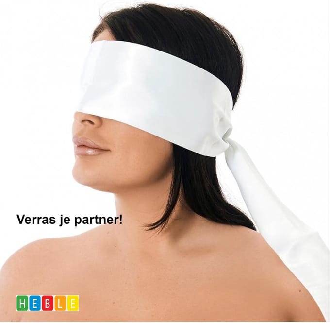 *** Bondage Blinddoek - Wit - 150 cm x 10 cm - Nylon - Bdsm - Plagen Stout - van Heble® ***