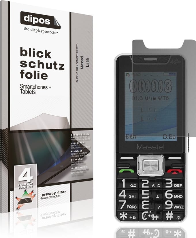 dipos – Matte Privacy Screenprotector geschikt voor Masstel Izi 55 | Anti-Spy Beschermfolie