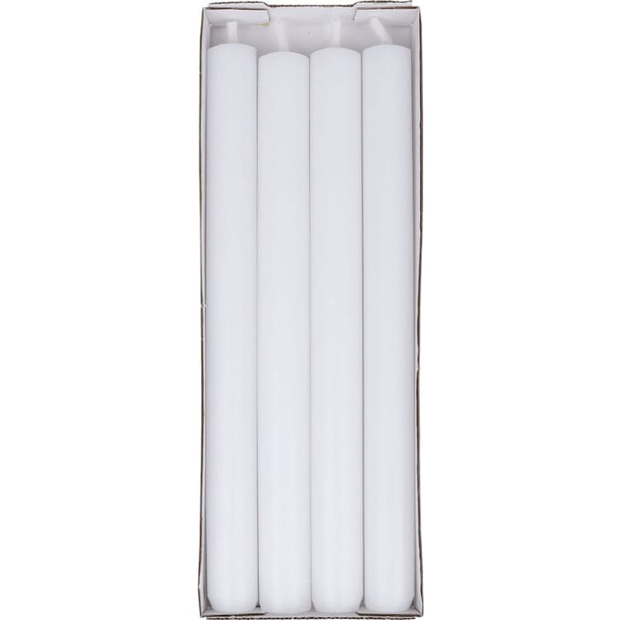 Dinerkaarsen, doorgekleurd, 4‑pack - Wit