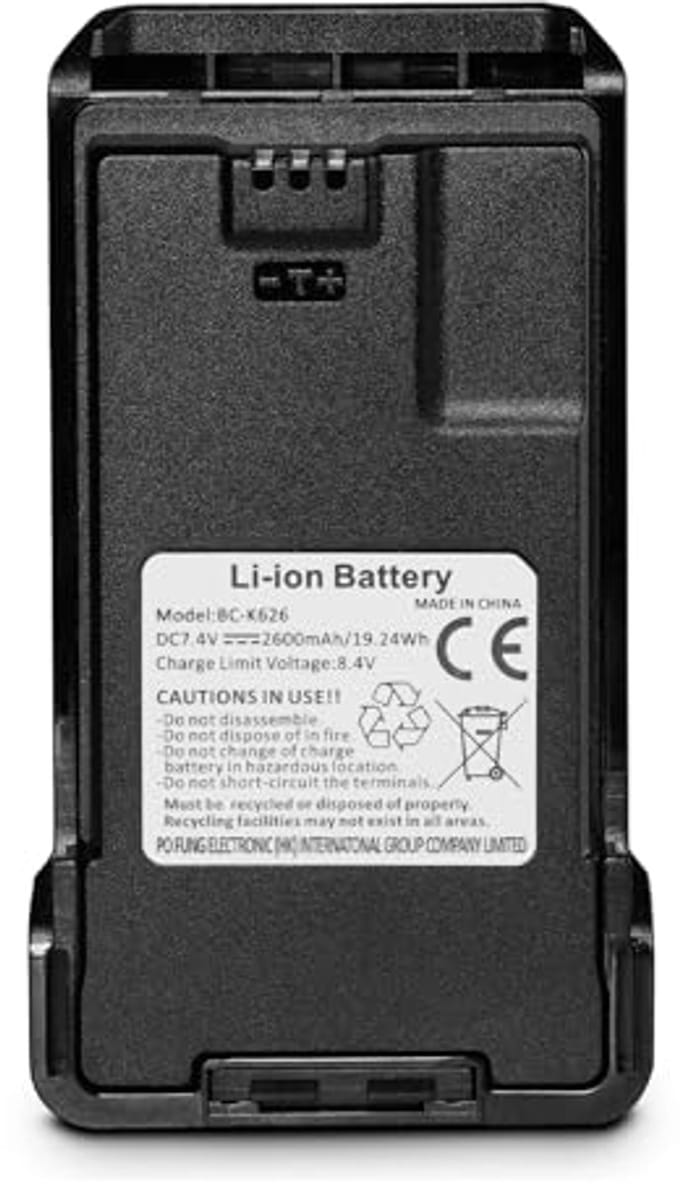 Oplaadbare Li-ion batterij 2600 mAh voor bidirectionele radio's met USB-C