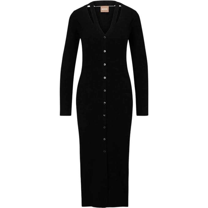 Boss Midi-jurk van katoen voor dames (Zwart)