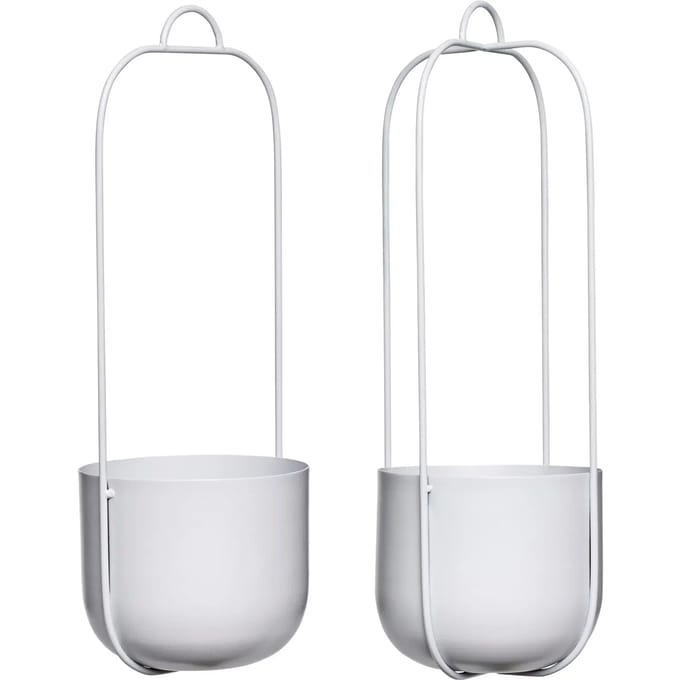 Hübsch 940803 Hangpot - Set van 2 - ø16xH44cm - Metaal - Grijs