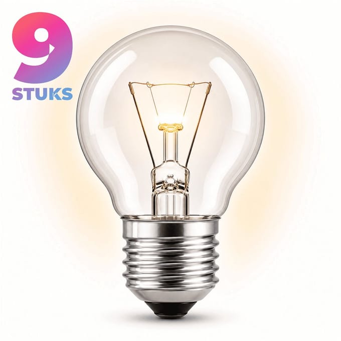 9x Kogel Gloeilamp E27 - 25W - Warm Wit Licht (2700K) - 180 lm - 1 jaar - Dimbaar - Ovenlamp max. 300 °C
