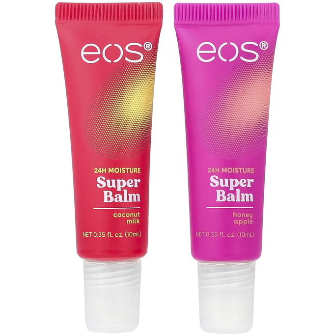 EOS Baume Super Hydratant 24H, Lait de Coco & Miel Pomme, Lot de 2, 10ml (0,35 fl oz) Chaque multi