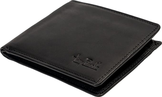 Tony Perotti Leren Portemonne Billfold RFID Medium met vak voor kleingeld - Zwart