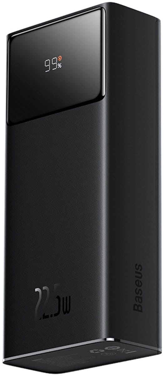 Baseus EnerFill FP41 30000mAh 22.5W Power Bank with Simple USB-A - USB-C 3A 30cm Cable - Black - 30000 mAh