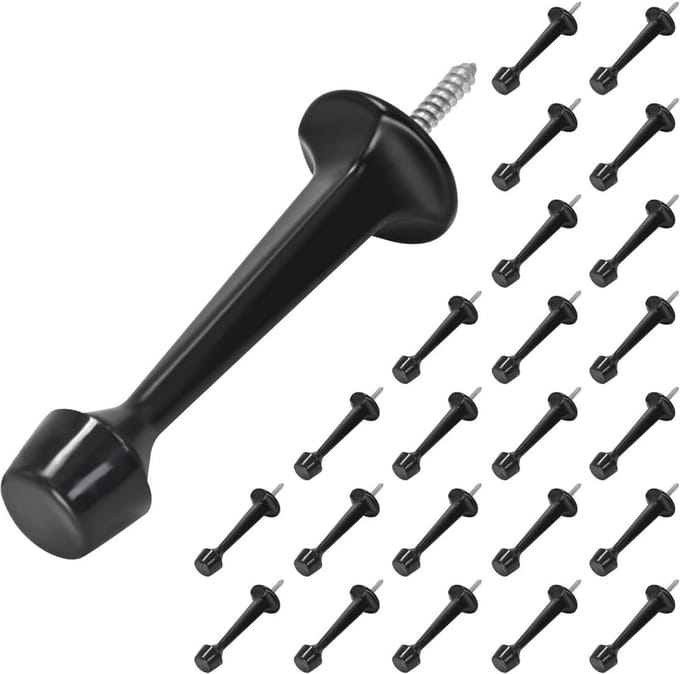 Deurstoppers - Deurstopper set - Muren beschermen - Zware zink gegoten - 24 stuks - Zwart