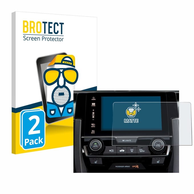 BROTECT - Screenprotector voor Honda Civic 2020 Infotainment System 2020 - Folie Beschermfolie matte 2 Stuks