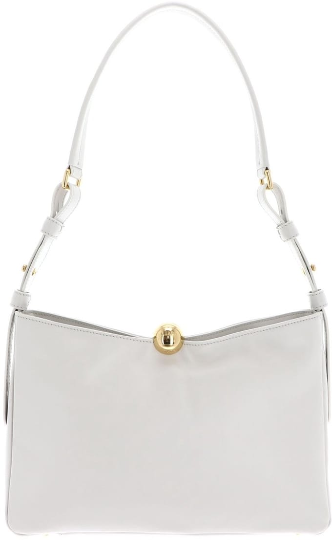 FURLA Leren Schoudertas Sfera Soft Shoulder Bag Marshmallow Lichtgrijs