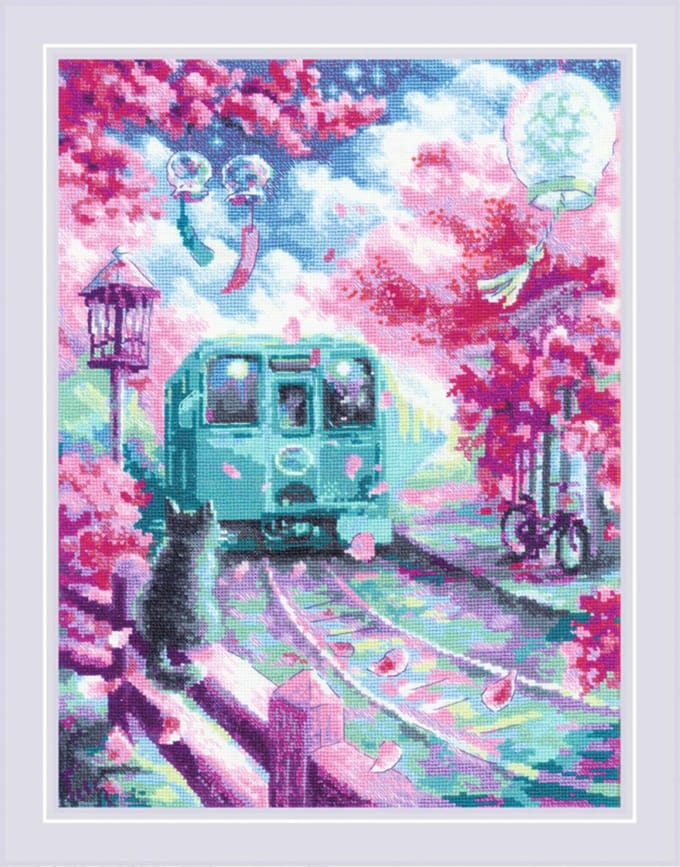 Borduurpakket 2233 Spring Express - RIOLIS - telpatroon om zelf te borduren