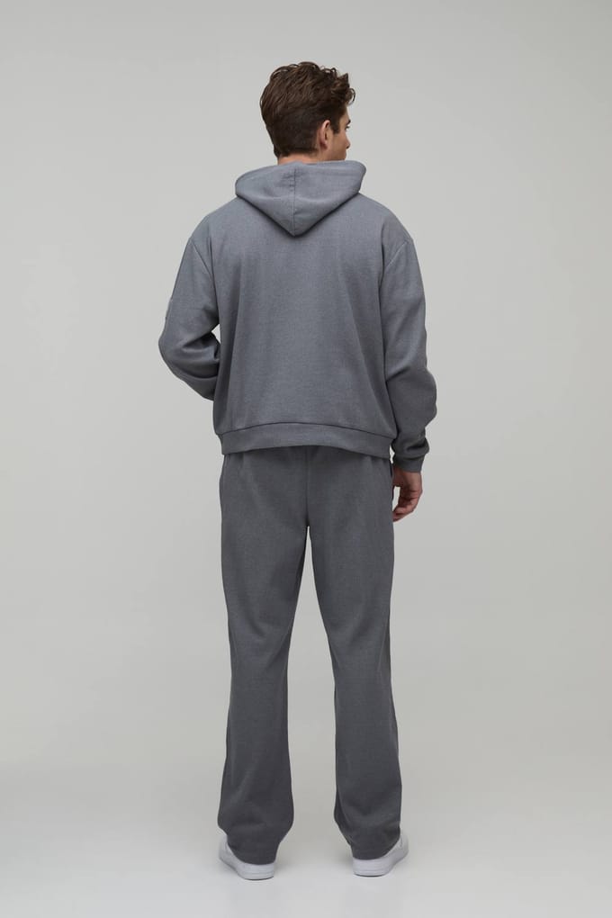 Oversized Boxy Wafel Capuchon Trainingspak | Grey | Size Medium