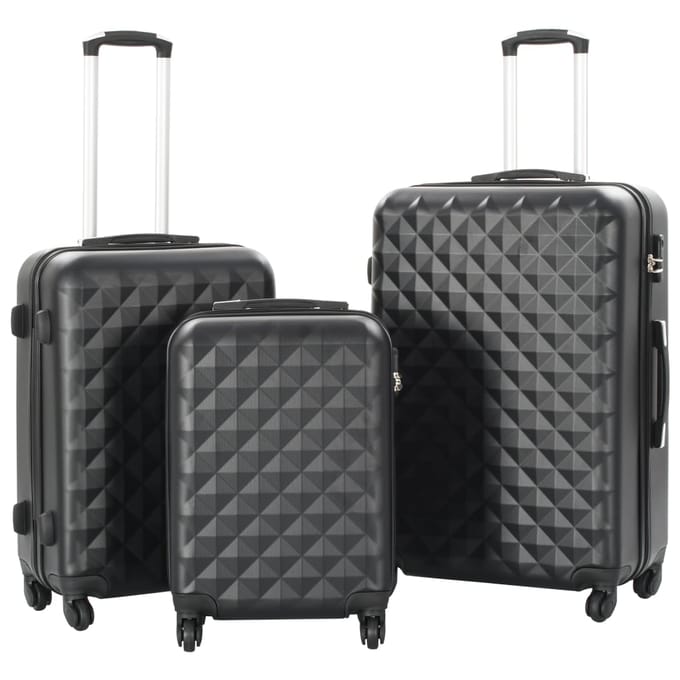 vidaXL - 3-delige - Harde - kofferset - ABS - zwart