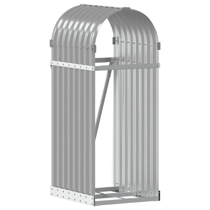 vidaXL - Haardhoutopslag - 40x45x100 - cm - gegalvaniseerd - staal - lichtgrijs