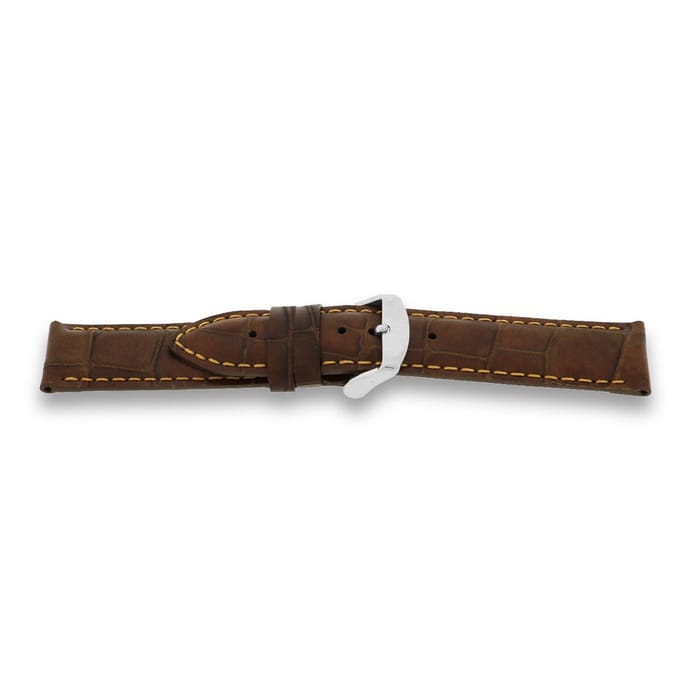 Horlogeband E358 Antique Croco M.bruin 16×16 mm