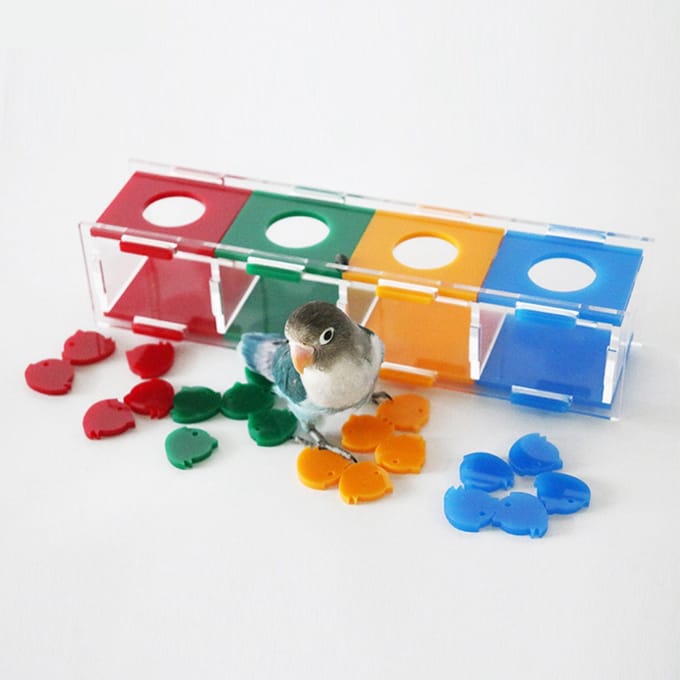 Papegaai Kleurscheiding Muntdoos Educatief Vogel Schat Desktop Interactief Speelgoed Vogelaccessoires blue