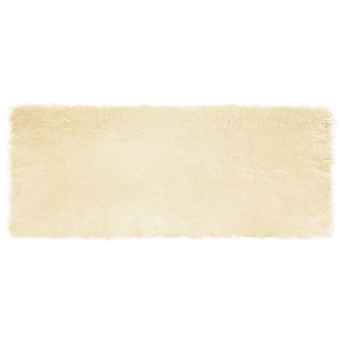 vidaXL - Tapijt - van - imitatie - schapenvacht - TAFALLA - Crèmekleurig - Polyester