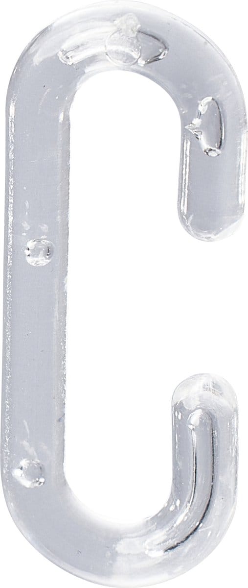 10 stuks - C-Haak / Ophanghaak - 3,8cm - Kunststof - Transparant - type CH-2