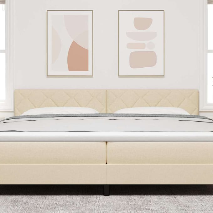 vidaXL Hoofdbord Crème 200 cm Stof