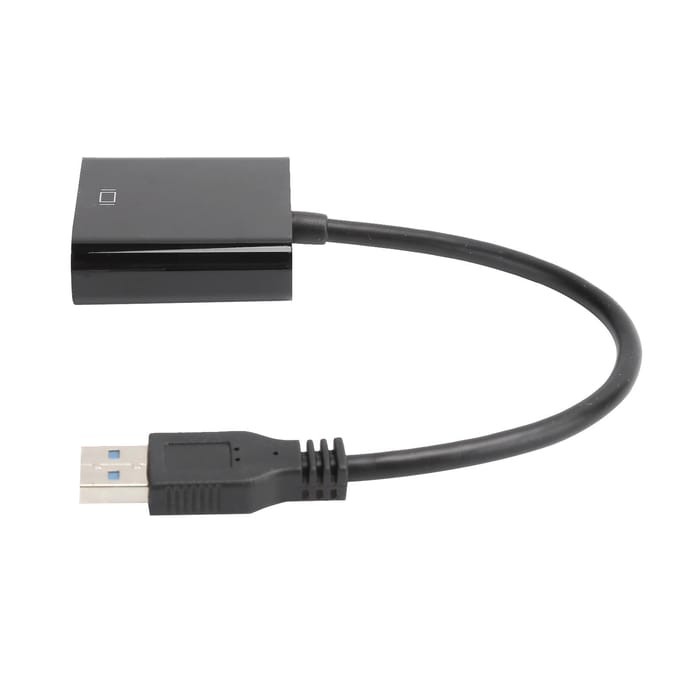 Câble adaptateur USB 3.0 vers VGA 1920 x 1080 ou convertisseur vidéo 5,0 Gbit/s pour Windows 7 8 10 gray