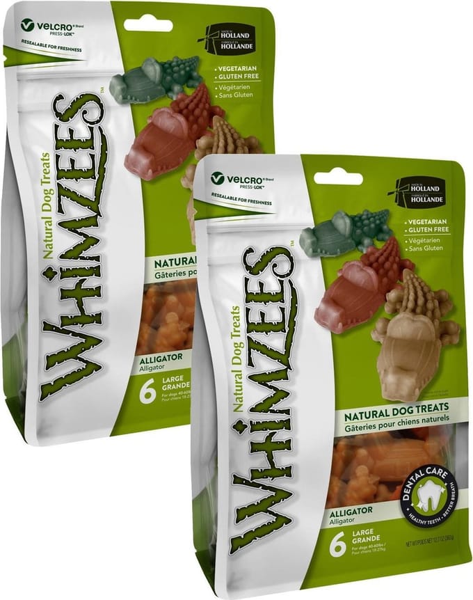 Whimzees Krokodil Large - Hondensnacks - 2 x 6x11.7 cm